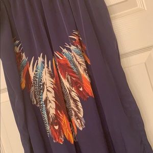 Silky print maxi skirt